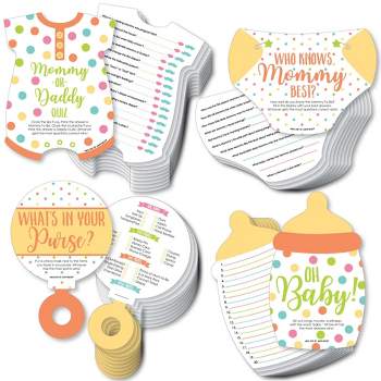Big Dot of Happiness Baby Neutral - 4 Baby Shower Games - 10 Cards Each - Gamerific Bundle