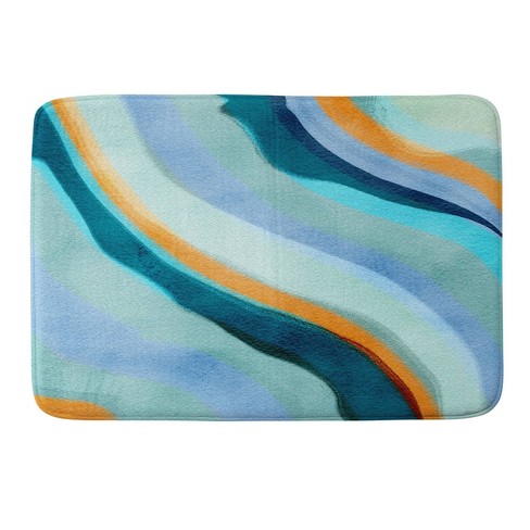 Vivien Yip Abstract Fluid Bath Rug Blue - Deny Designs : Target