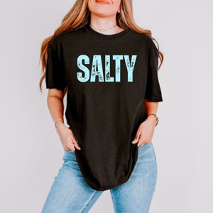 Simply Sage Market Salty Block Distressed Garment Dyed Tee - 1 of 4