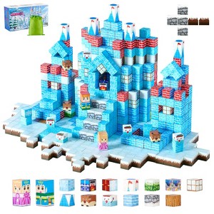 VEVOR Magnetic Blocks, 150 PCS Glacier Castle Set, Magnetic Building Cubes for Kids, STEM Montessori Sensory Toys for Christmas Birthday Gift, Blue - 1 of 4