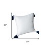 20" X 20" Light Beige And Dark Beige 100% Cotton Zippered Pillow - 3 of 4
