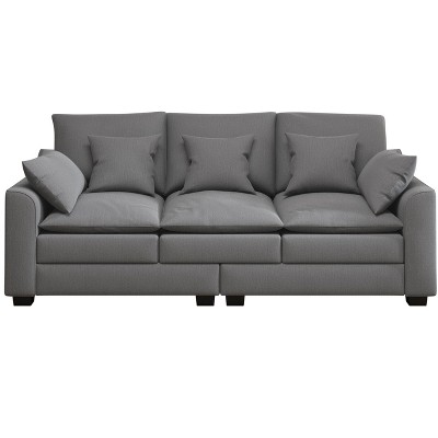 NicBex 78.7"Modular Sectional Sofa Couch with 3 Pillows Modern Upholstered 3-Seater Sofa with Armrests for Living Room,Apartment