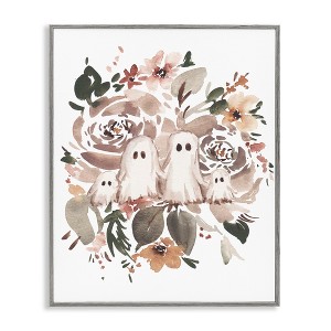 Stupell Industries Little Ghosts with Botanicals Framed Giclee Art - 1 of 4