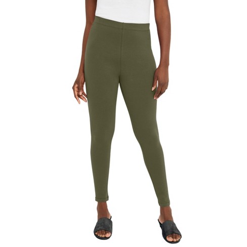 Roaman's Women's Plus Size Essential Stretch Capri Legging - 30/32, Brown :  Target
