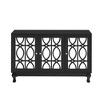 NicBex TV Stand Modern Mirrored TV Stand with 3 Adjustable Shelves Entertainment Center with Wood Legs for TV up to 55 Inches For Living room - 3 of 4