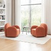 SEYNAR Modern Teddy Upholstered 360 Degree Swivel Armchair with Metal Base Set of 2 - 4 of 4