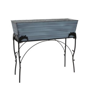 ACHLA Designs Indoor/Outdoor Rectangular Galvanized Steel Flower Planter Box with Iron Stand - 1 of 4