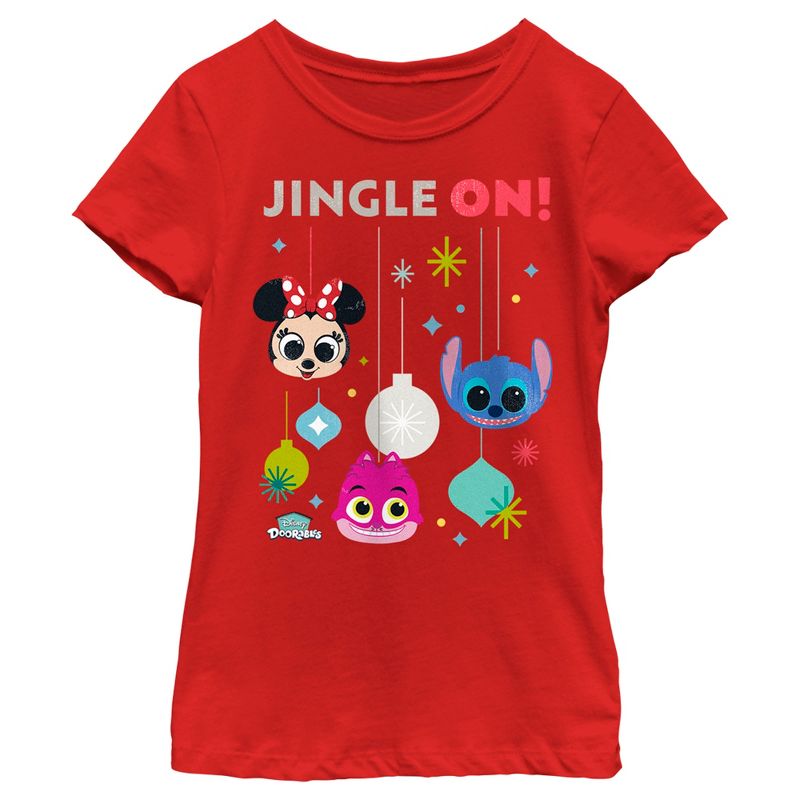 Girl's Disney Doorables Jingle On T-Shirt, 1 of 6