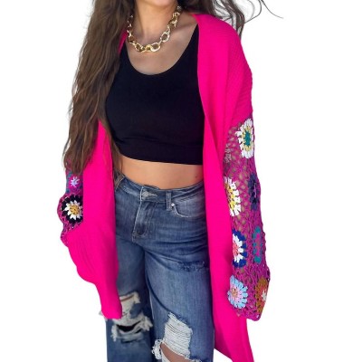 Women's Crochet Sleeve Cardigan - BLAKELEY