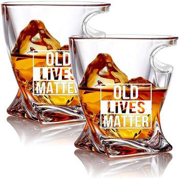 Bezrat Old Lives Matter Whiskey Glass - 2 Pack