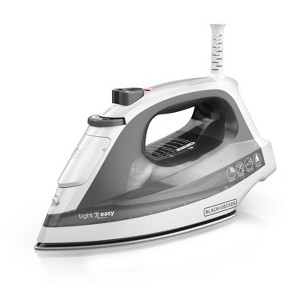 BLACK+DECKER Light �N Easy Compact Steam Iron, IR1020S, Stainless Steel Soleplate, Spray Mist, Anti-Drip, Auto Shutoff - 1 of 3