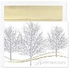 Masterpiece Studios Holiday Collection 16-Count Boxed Embossed Cards with Foil-Lined Envelopes, 7.8" x 5.6", Glitter Trees (935300) - 2 of 2