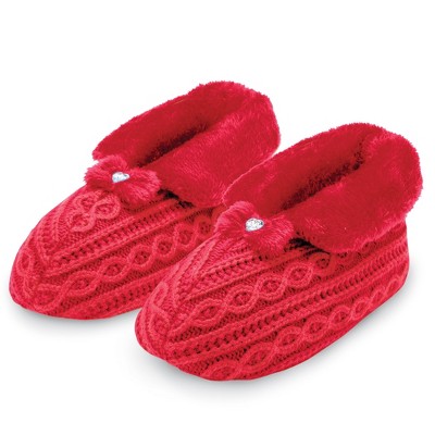 Collections Etc Cable Knit Cozy Slippers