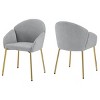 Coolbibila Modern Style Dining Chairs Set Of 2,Upholstered Round Back Dining Chair,Sloping Armrests,Kitchen Dining Chair With Metal Legs - 3 of 4