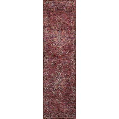 Oriental Weavers Andorra 7135E Red/ Gold Indoor Area Rug - 2'6" x 12'