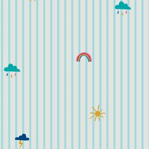 Joules Whatever the Weather Icons Haze Blue Wallpaper - 1 of 4