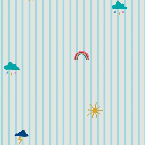 Joules Whatever the Weather Icons Haze Blue Wallpaper - image 1 of 4