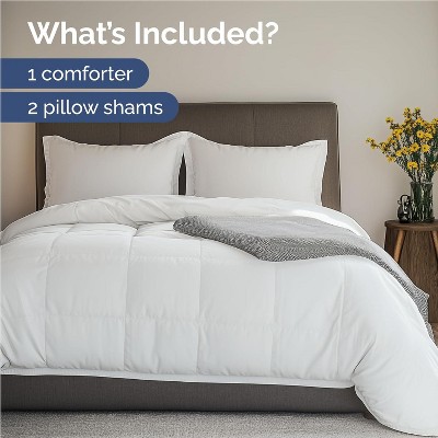 CGK Linens - Soft Quilted Comforter with Corner Tabs & Pillow Shams - Comfy, Cozy & Breathable - Premium Down Duvet Insert - Queen - Thumbnail 5