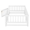 Sapphtopaz Kids Montessori Bed with Fence and Door, Floor Bed with Fence,Twin Size Toddler Bed for Bedroom Playroom - 2 of 4