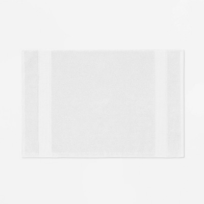 Performance Plus Towel Bath Rug White - Threshold™: Cotton Terry, Machine Washable, No Backing