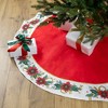 Northlight 48" Red and White Poinsettia Christmas Tree Skirt - 2 of 4