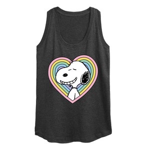Women's - Peanuts - Snoopy Heart Graphic Racerback Tank - 1 of 4