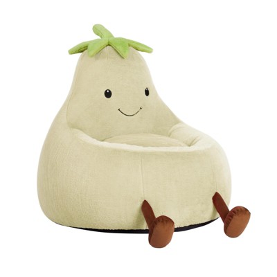 Kumasinova 23.6"/30.3" Eggplant Shaped Bean Bag Chairs for Kids,Bean Bag Chair with Faux Rabbit Fur,Gaming Bean Bag Chairs for Teens for Living Room