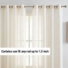 HLC.ME Abbey Faux Linen Textured Semi Sheer Privacy Light Filtering Window Grommet Thick Curtain Panels, Set of 2 - 4 of 4