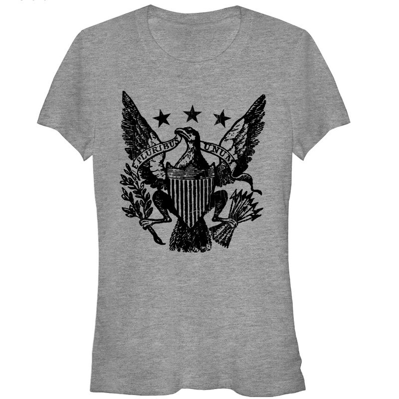 Juniors Womens Lost Gods E Pluribus Unum America Eagle T-Shirt, 1 of 4