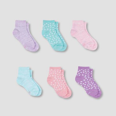 Hanes Premium Girls' 6pk Super Soft Ankle Socks - Colors May Vary : Target
