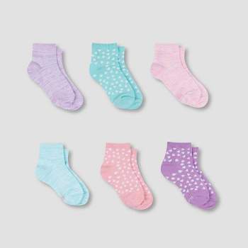 Hanes Premium Girls' 6pk Super Soft Ankle Socks - Colors May Vary