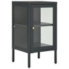 vidaXL Sideboard Anthracite 15 in.x13.8 in.x27.6 in. Steel and Glass - image 2 of 4