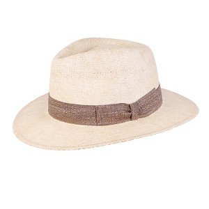 Wigens Men's Straw Country Fedora with Bow Hatband - 1 of 2