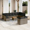 vidaXL Patio Sofa Set with Cushions Outdoor Furniture 13 Piece Poly Rattan - Gray - 2 of 4
