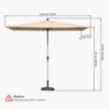 Vynxaria Rectangle Patio Umbrella - Crank Lift & Tilt Function for Ultimate Shade Control - 2 of 4