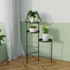 Sandinrayli 30 in. Metal Corner Plant Stand in Black Indoor/Outdoor (3-Tier), Black - 2 of 4