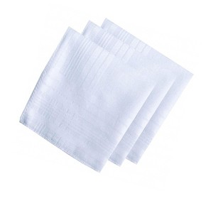 Men's White 100% Cotton Soft Finish Handkerchiefs - 1 of 3
