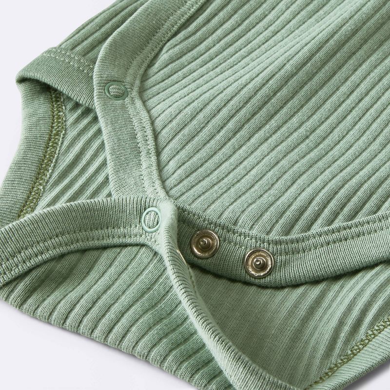 Baby Basic Wide Rib Side Snap Bodysuit &#38; Pants Set - Cloud Island&#8482; Green, 5 of 6