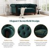 59"W Chesterfield Velvet Loveseat Sofa, Upholstered Sofa Couch with Rolled Arm Dutch and Tufted Button - ModernLuxe - 3 of 4