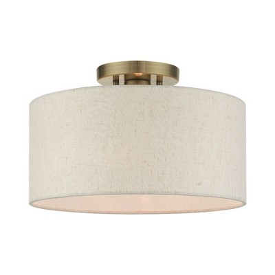 Livex Lighting Blossom 1 - Light Semi-Flush Mount in  Antique Brass