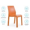 WRGHOME Palma Modern Outdoor/Indoor Plastic Resin Stacking Patio Dining Chairs  (Set of 2) - 3 of 4