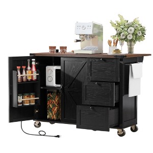 Dexmalle 54.5" Farmhouse Kitchen Island with Power Outlet - 1 of 4