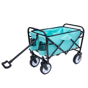 NAYSAYE Wagons Collapsible Utility Cart with Dual Layer Design and Liner Set for Outdoor Use, Blue, 25.98"*17.32"*37.4" - 1 of 4