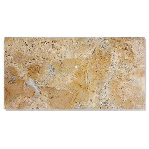 Chic Crate 4Pcs 12x24 Polished Carrara Marble Tiles – Golden Beige Natural Stone Floor - 1 of 4