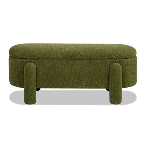 NicBex Modern 49" Storage Bench Oval Accent Stools with Boucle Fabric and Wood Frame for Bedroom and Entryway - 1 of 4