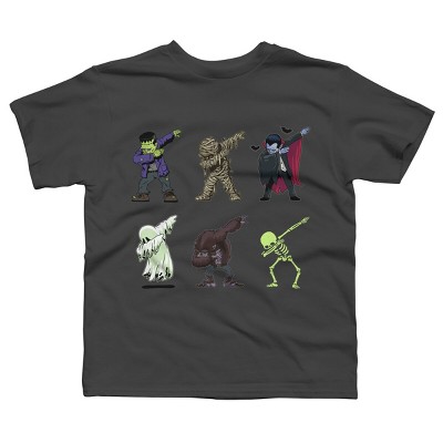 Boy's Design By Humans Dabbing Halloween Creatures Skeleton Zombie Dab By vomaria T-Shirt