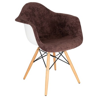 LeisureMod Willow Velvet Eiffel Accent Chair with Ash Wood Legs