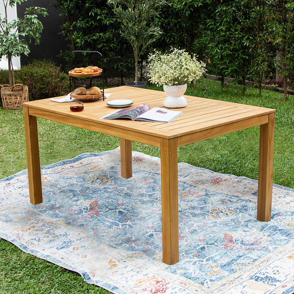 Photos - Dining Table Cambridge Casual Abbington Rectangle Teak Wood Outdoor 