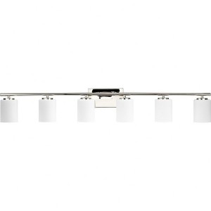 Progress Lighting Replay 6-Light Bath Vanity in Polished Nickel with Etched Glass Shades - 1 of 1