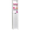 Evideco French Home Goods Linen Storage Tower Cabinet: Elegant Louvered Door, 68"H x 13 7/8"W x 10.4"D - 2 of 4
